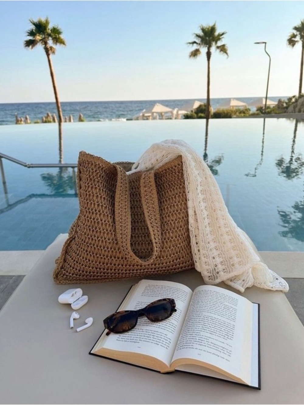 H&M Woven large Straw Tote Bag - Tan
